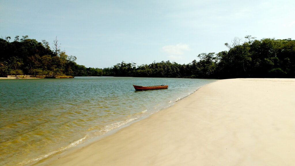 Beach with boat on Marajó Island