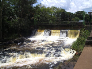 Falls of the Jacaré-Pepira River at Parque dos Saltos in Brotas