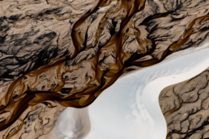 Aerial view of dunes and channels of Lençóis Maranhenses