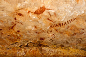 Red-ochre rock paintings in the Serra da Capivara