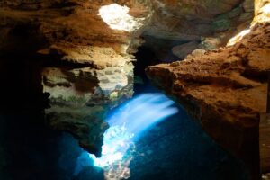Light beam at Poço Azul, Chapada Diamantina