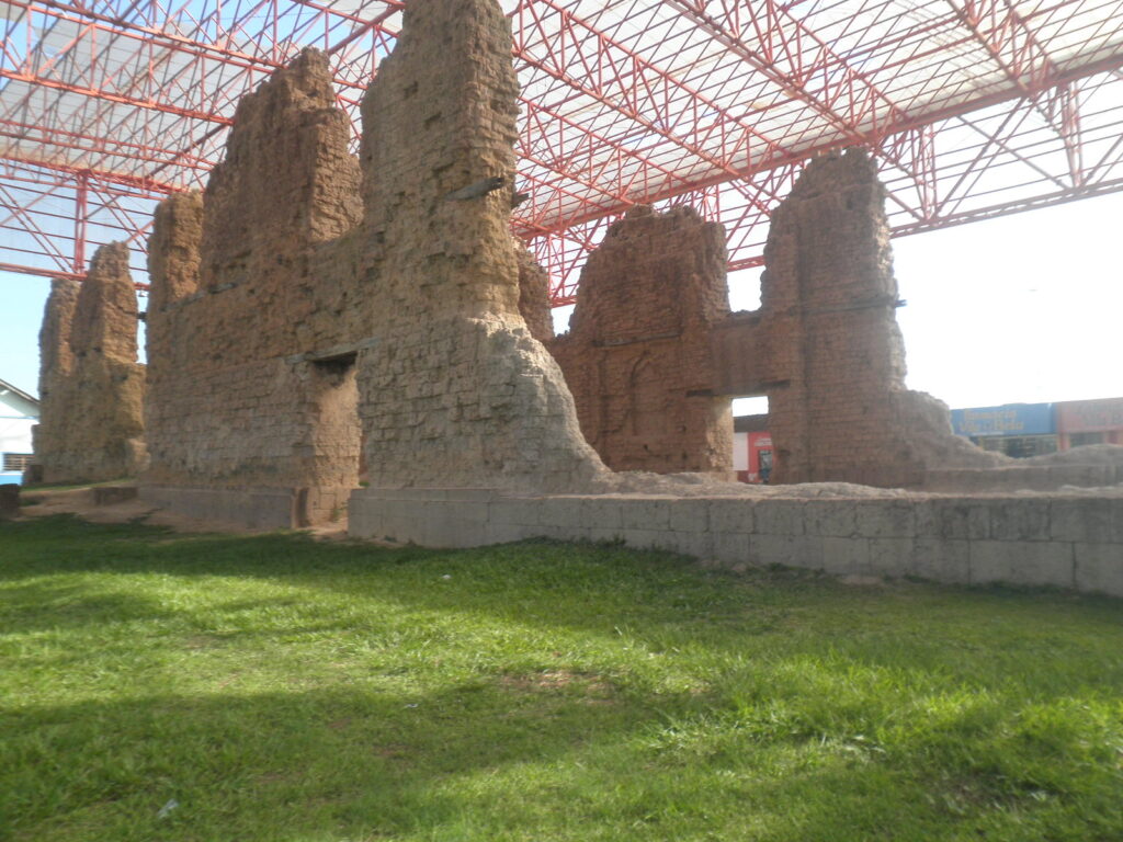 Ruins of Vila Bela's Mother Church under a protective roof